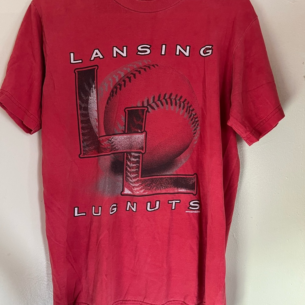 vintage 1999 Lansing Lugnuts michigan mlb milb baseball shirt md
